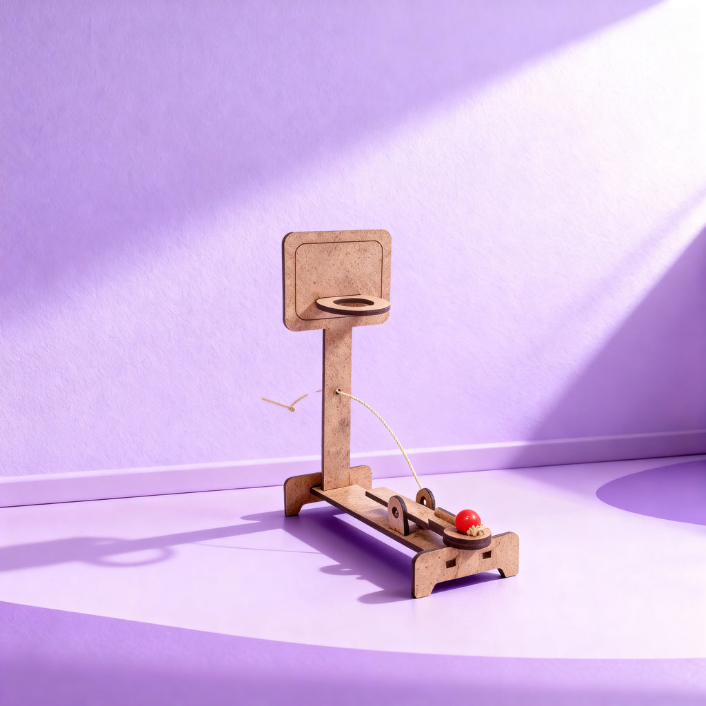 Ahşap Mancınık Basket Potası | Eğitici Kendin Yap Ahşap Oyuncak | STEM-A Eğitim Seti