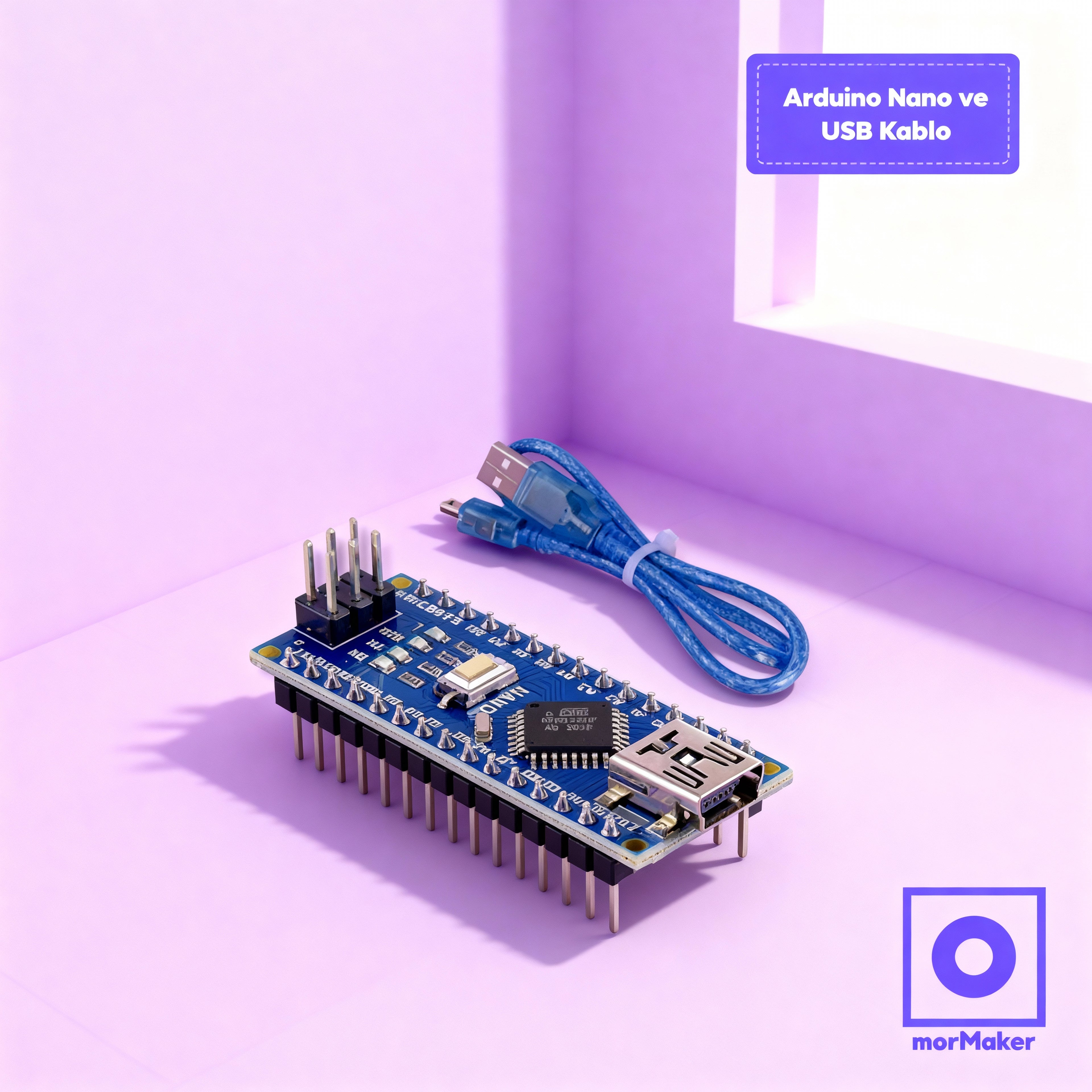 Arduino Nano Klon CH340 Chip ve USB Kablo