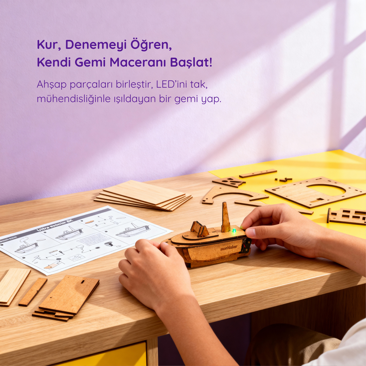LED' li Ahşap Gemi Maketi