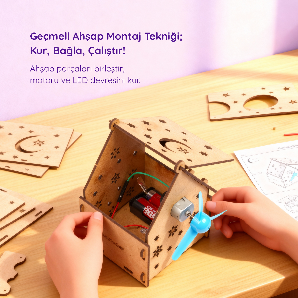 Işıklı Pervaneli Ev Maketi
