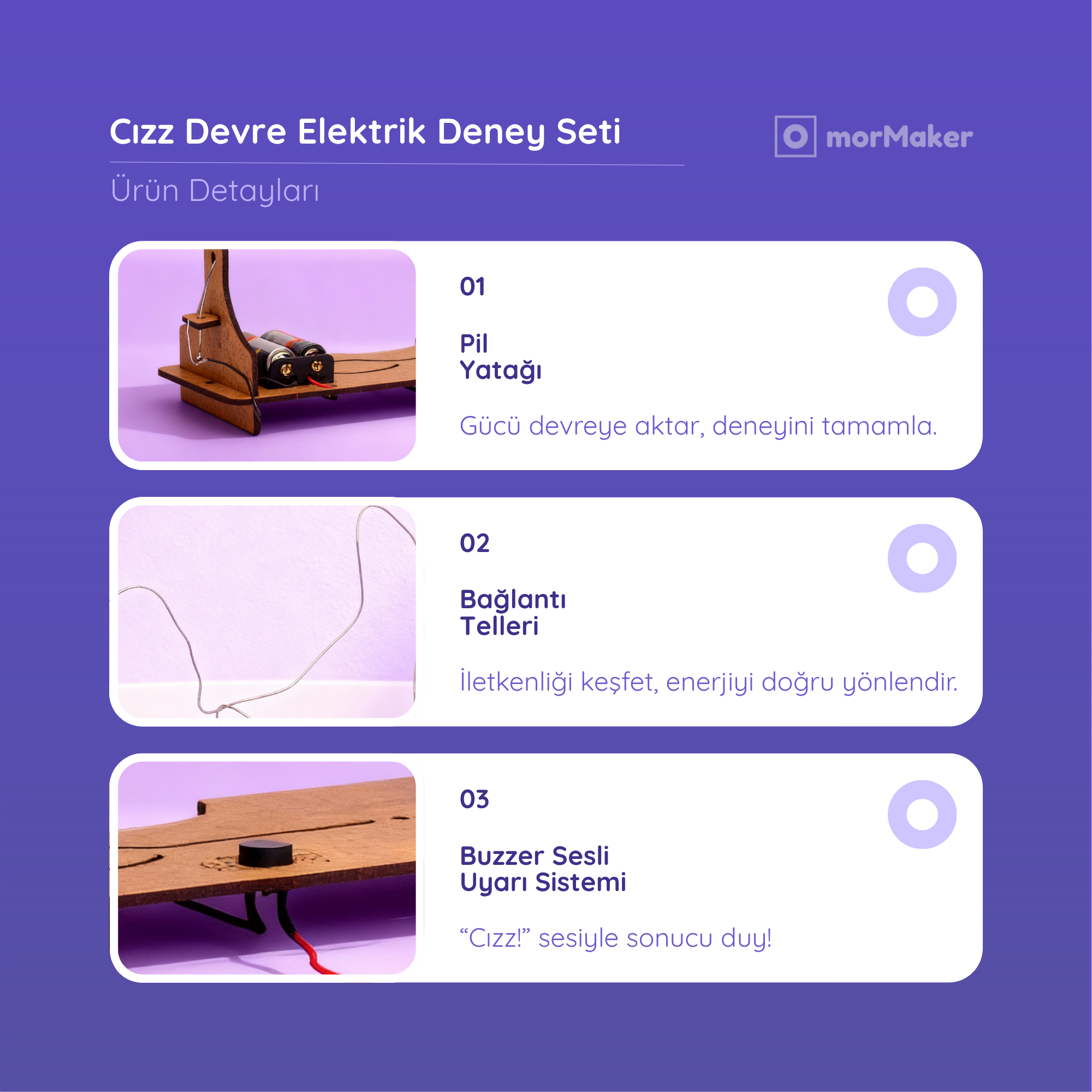 CızZz Devre Kendin Yap Ahşap Oyuncak STEM-A Eğitimi Seti