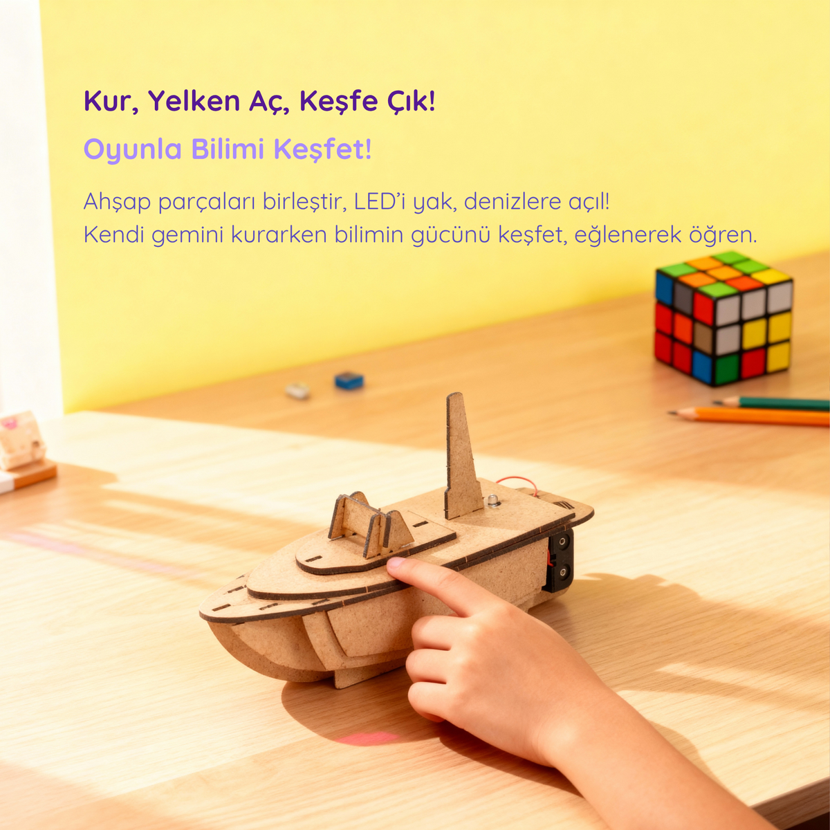 LED' li Ahşap Gemi Maketi
