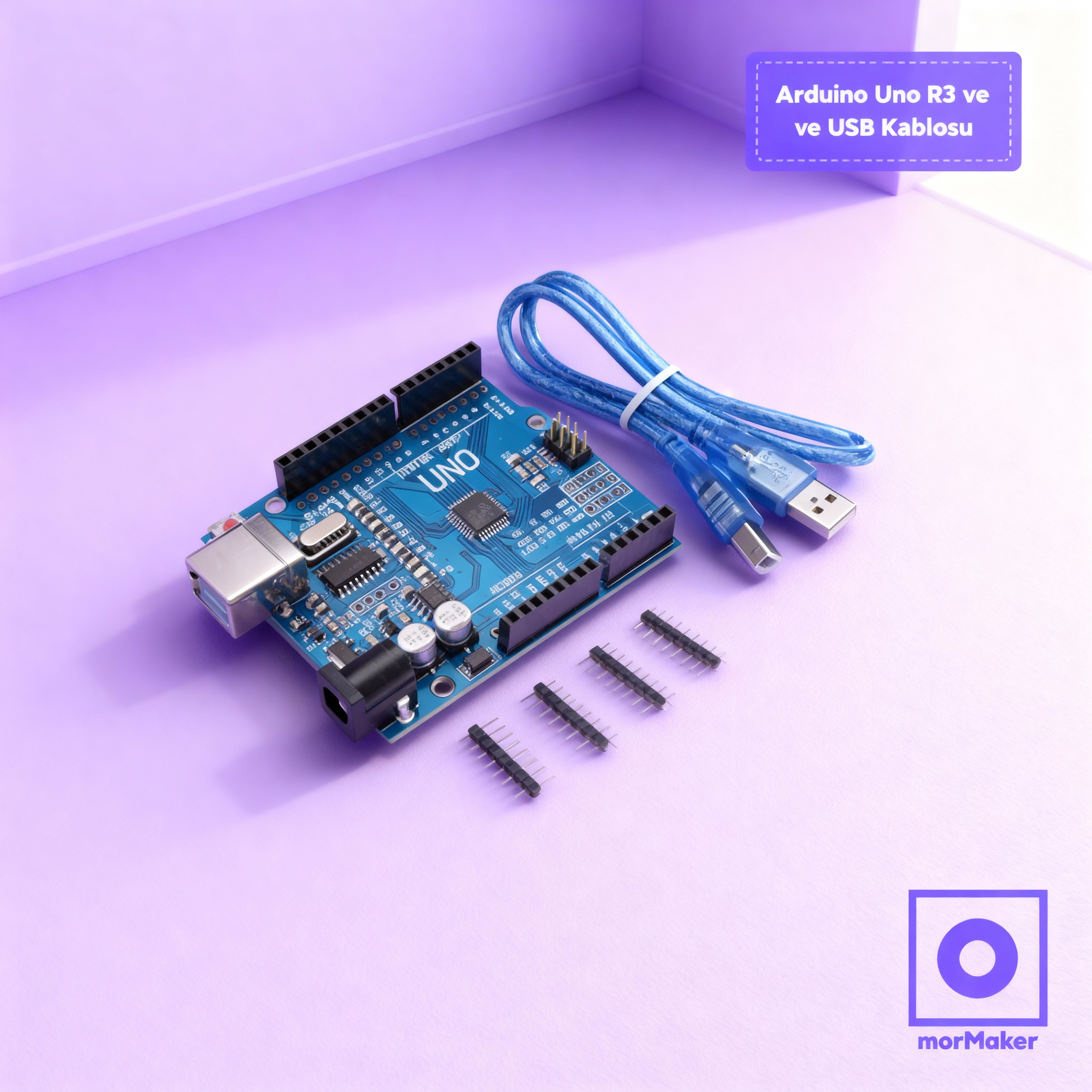 Arduino UNO R3 CH340 Chip + USB Kablo