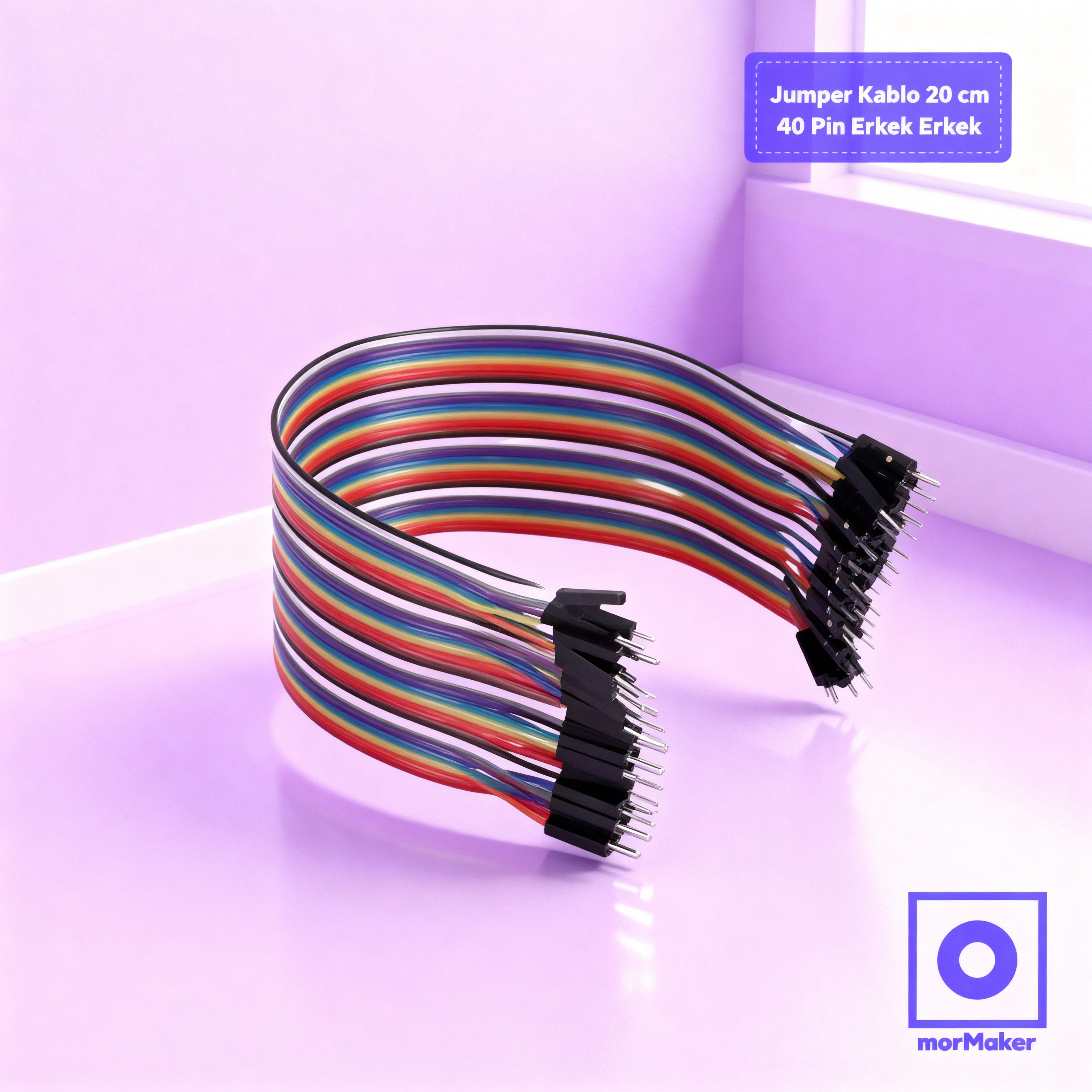 Jumper Kablo 20 cm 40 Pin Erkek Erkek