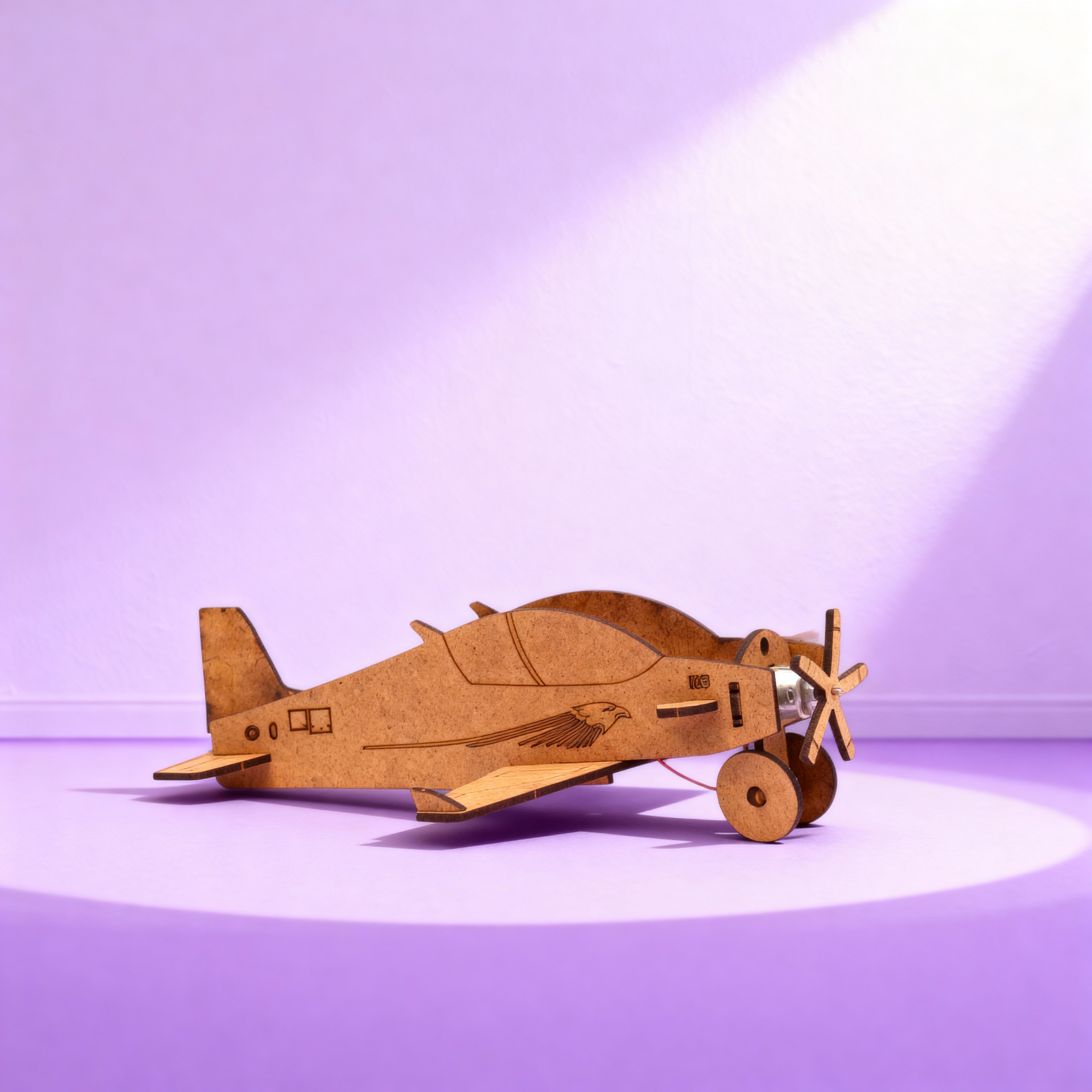 Pilli Pervaneli Uçak | Eğitici Kendin Yap Ahşap Oyuncak | STEM-A Eğitim Seti