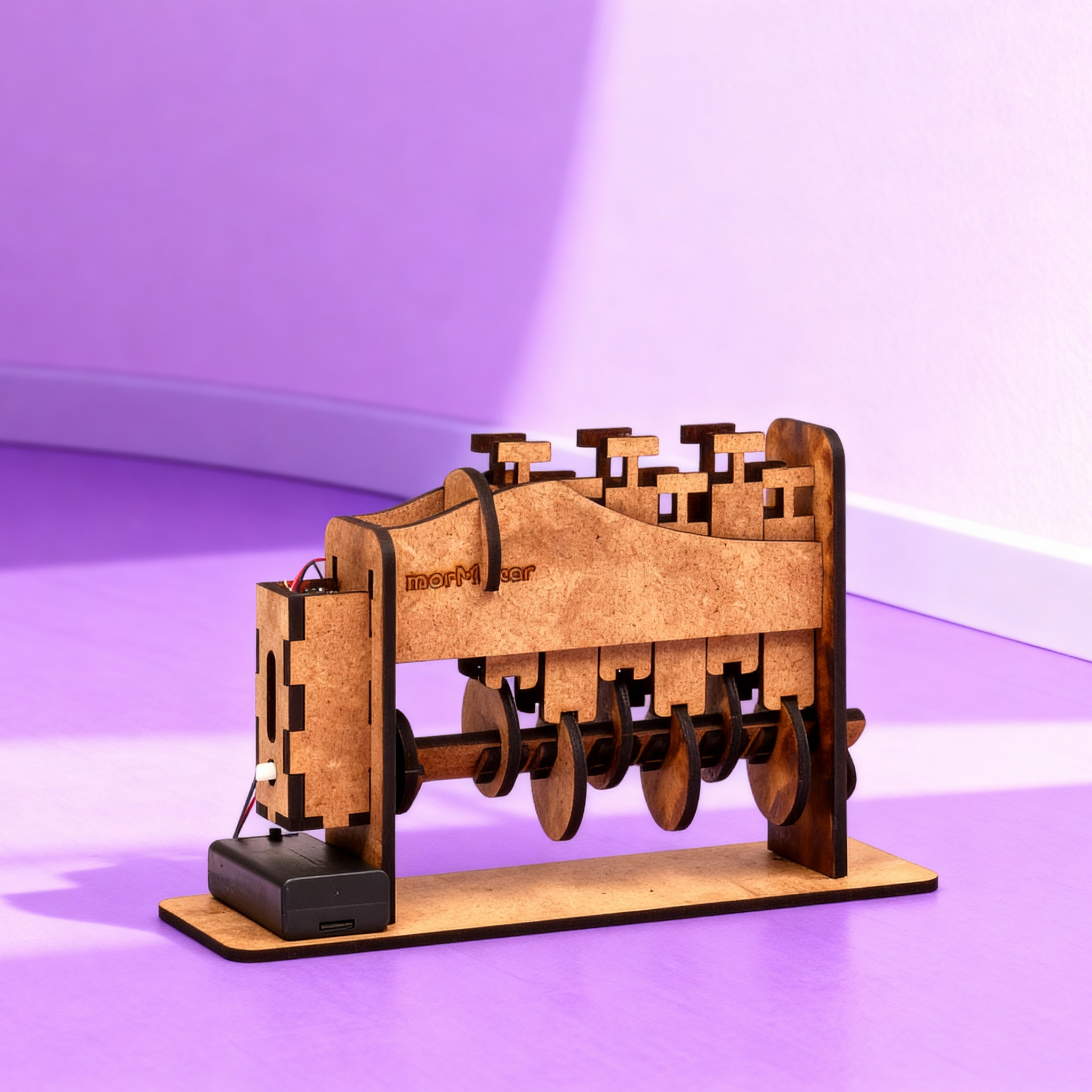 6 Silindirli Motor | Mekanik Mühendislik Seti | Kendin Yap Ahşap Oyuncak | STEM-A Eğitim Seti