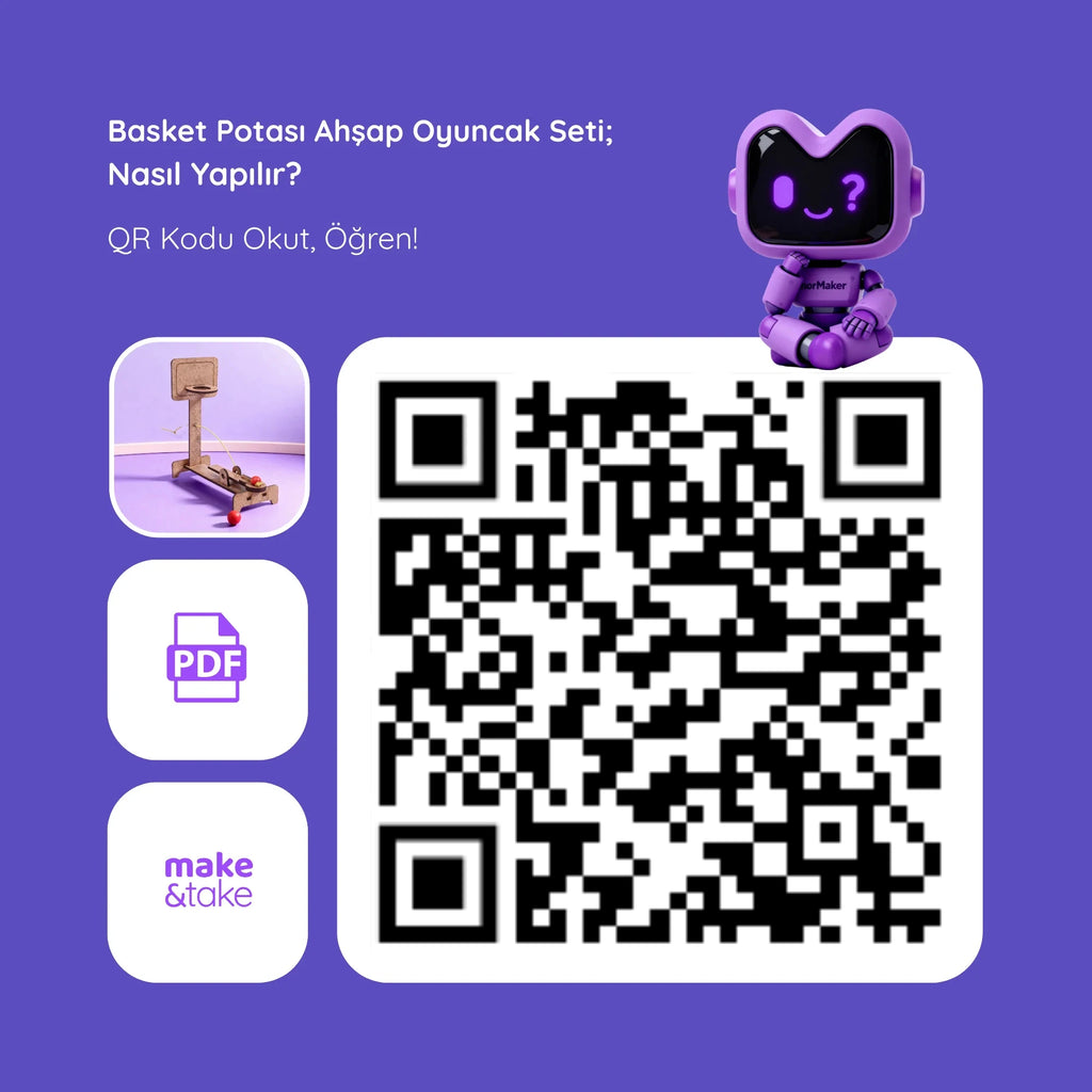Ahşap Mancınık Basket Potası | Eğitici Kendin Yap Ahşap Oyuncak | STEM-A Eğitim Seti