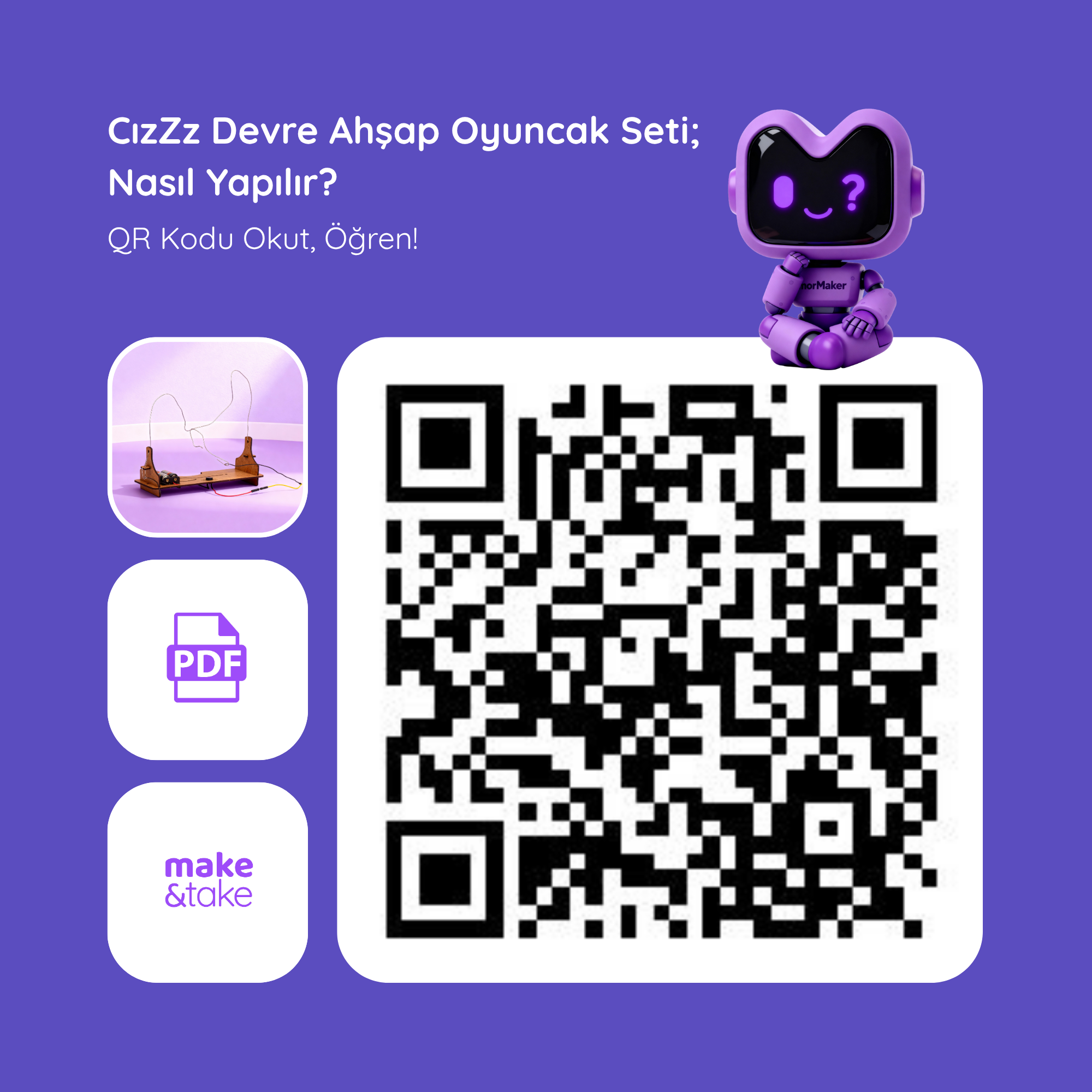 CızZz Devre Kendin Yap Ahşap Oyuncak STEM-A Eğitimi Seti