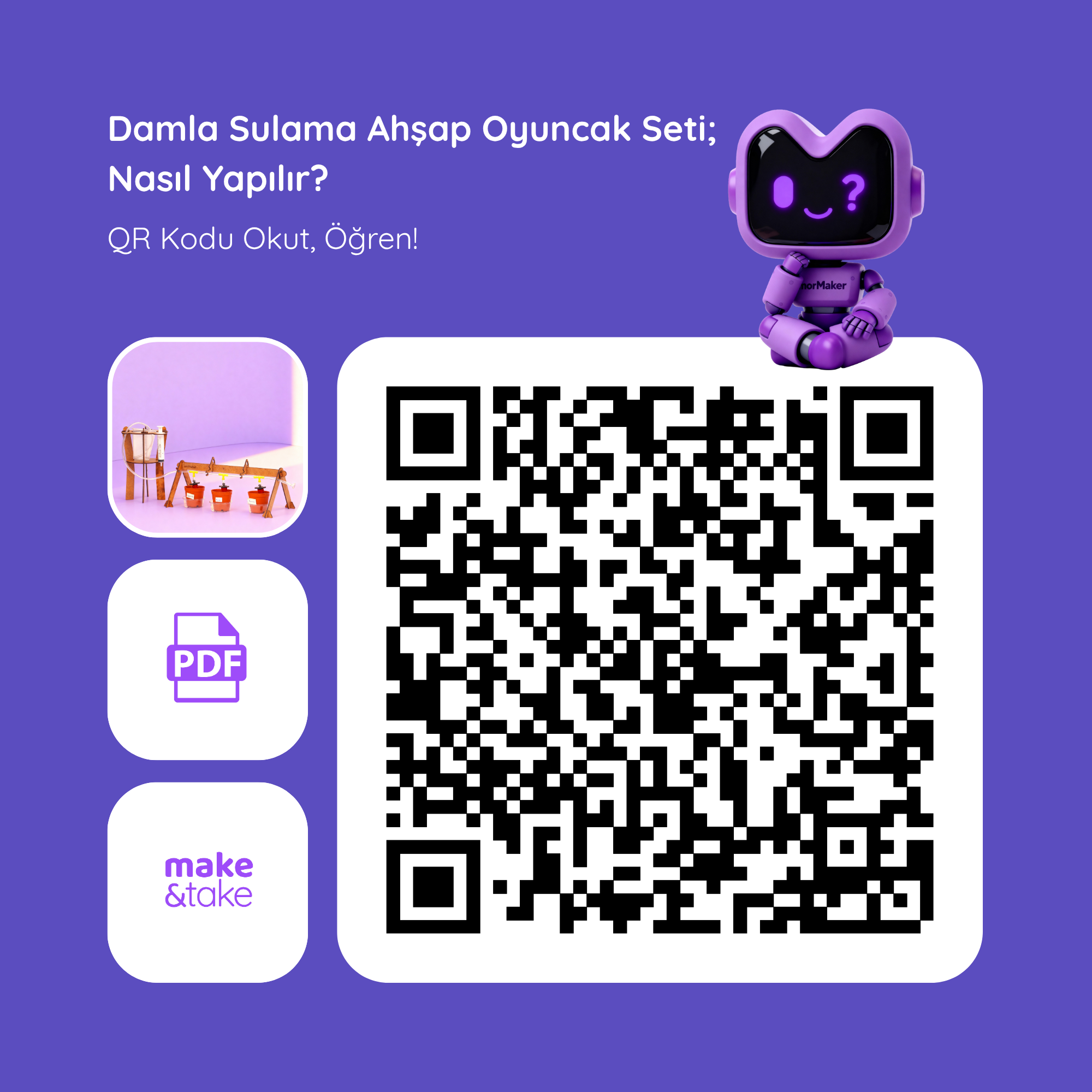 Çiftçilik Seti | Kendin Yap Ahşap STEM-A Eğitim Seti | Damla Sulama Sistemiyle Kendi Bahçeni Kur!