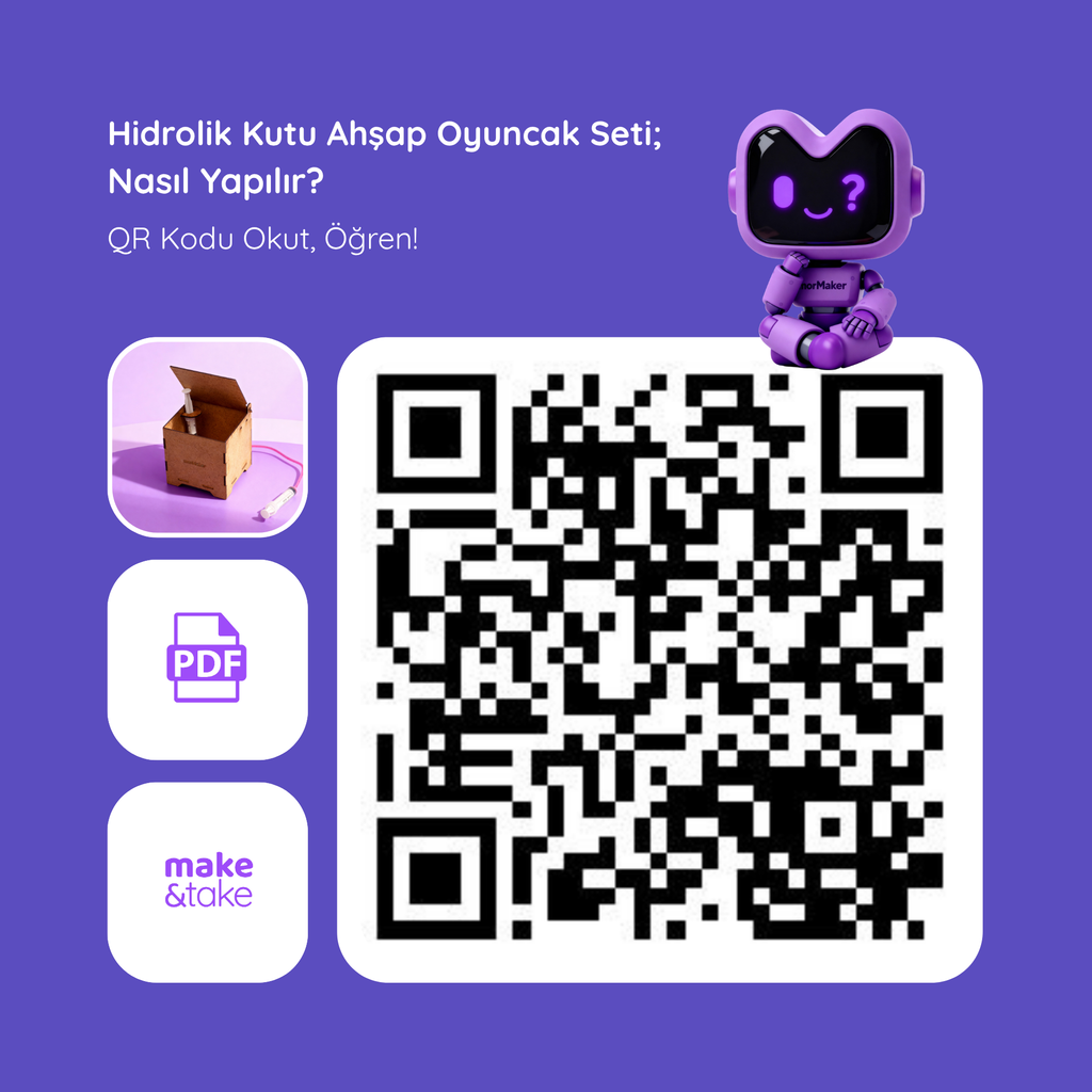 Hidrolik Kutu Kendin Yap Ahşap Oyuncak STEM-A Eğitim Seti