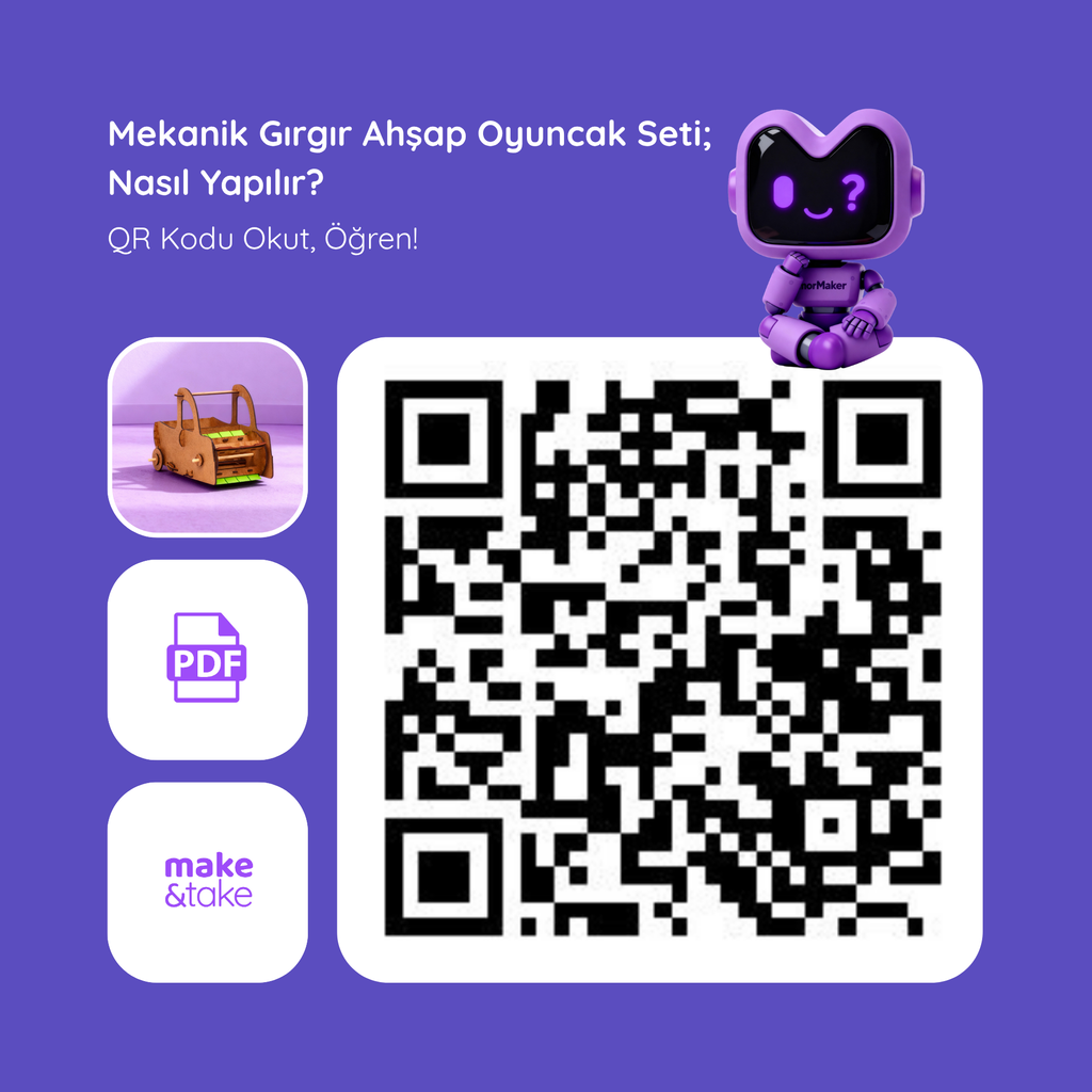 Mekanik Gırgır Kendin Yap Ahşap Oyuncak STEM-A Eğitim Seti |