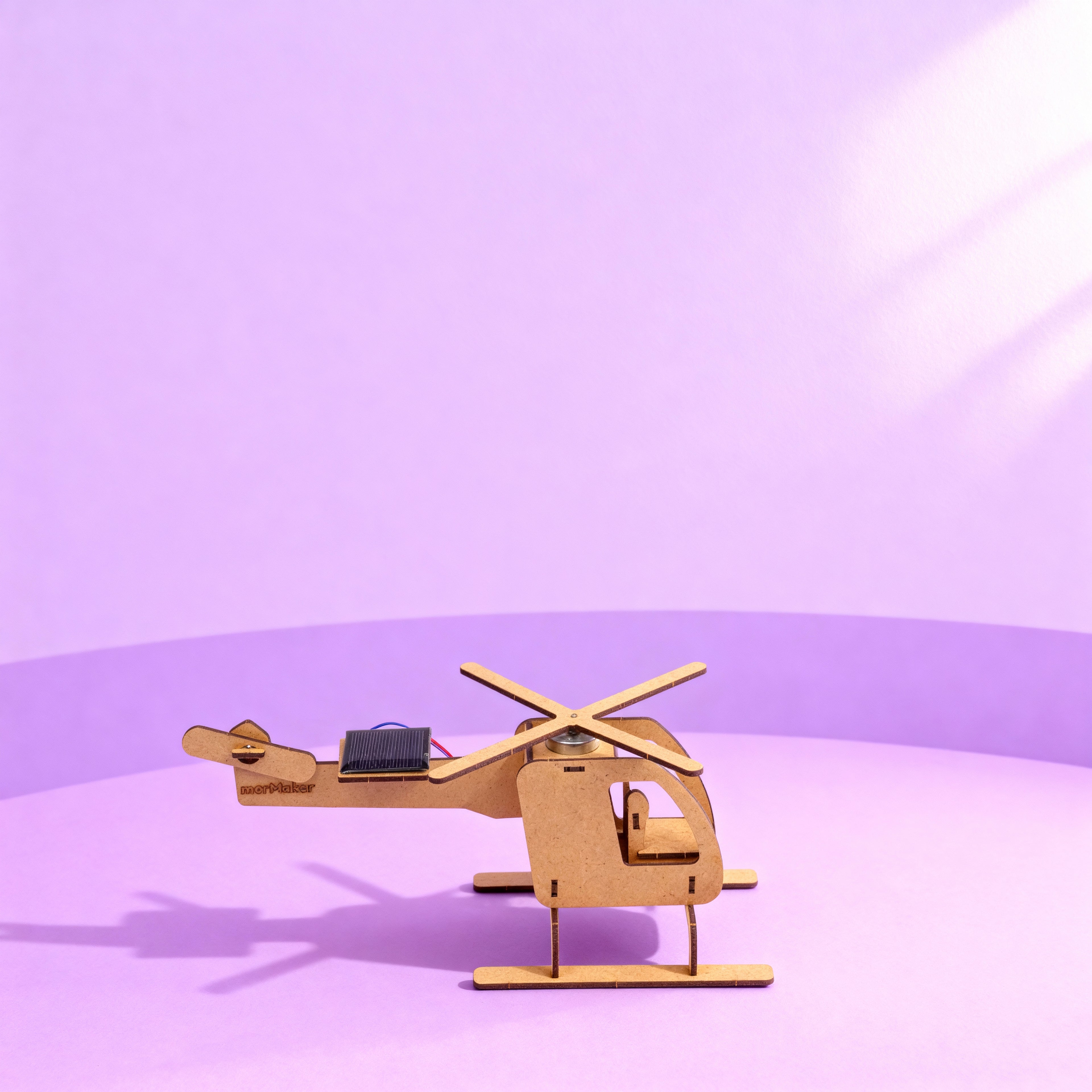 Güneş Enerjili Helikopter | Solar Enerji Deney Seti | Kendin Yap Ahşap Oyuncak | STEM-A Eğitim Seti