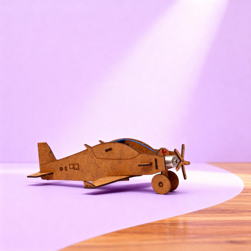Güneş Enerjili Uçak Kendin Yap Ahşap Oyuncak STEM-A Eğitim Seti