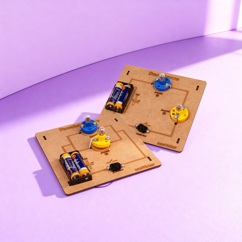 Devre Seti Paralel ve Seri | Elektronik Devre Seti | Kendin Yap Ahşap Oyuncak | STEM-A Eğitim Seti