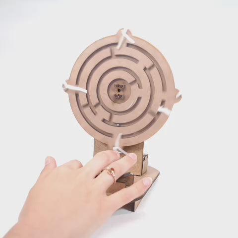 Labirent Robot Eğitici Kendin Yap Ahşap Oyuncak Hareketli STEM-A Eğitim Seti | Algoritma Oyunu