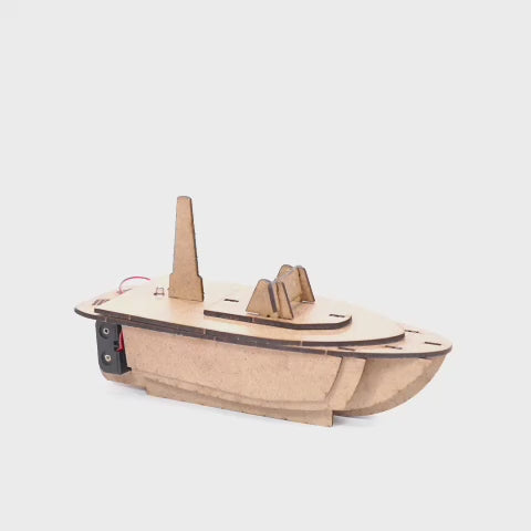 LED' li Ahşap Gemi Maketi | İnsansız Deniz Aracı | Kendin Yap Ahşap Oyuncak | STEM-A Eğitim Seti