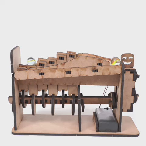 Misket Robot DC Motorlu Ahşap Oyuncak STEM-A Eğitim Seti | Çocuklar için Otomasyon Sistemi