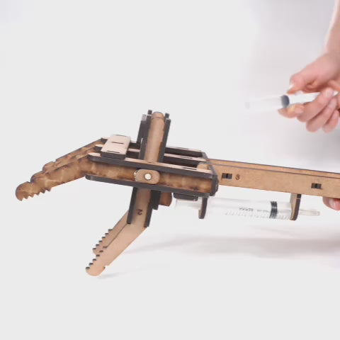 Hidrolik Robot El Kendin Yap Ahşap Oyuncak STEM-A Eğitim Seti