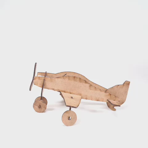 Pilli Pervaneli Uçak | Eğitici Kendin Yap Ahşap Oyuncak | STEM-A Eğitim Seti