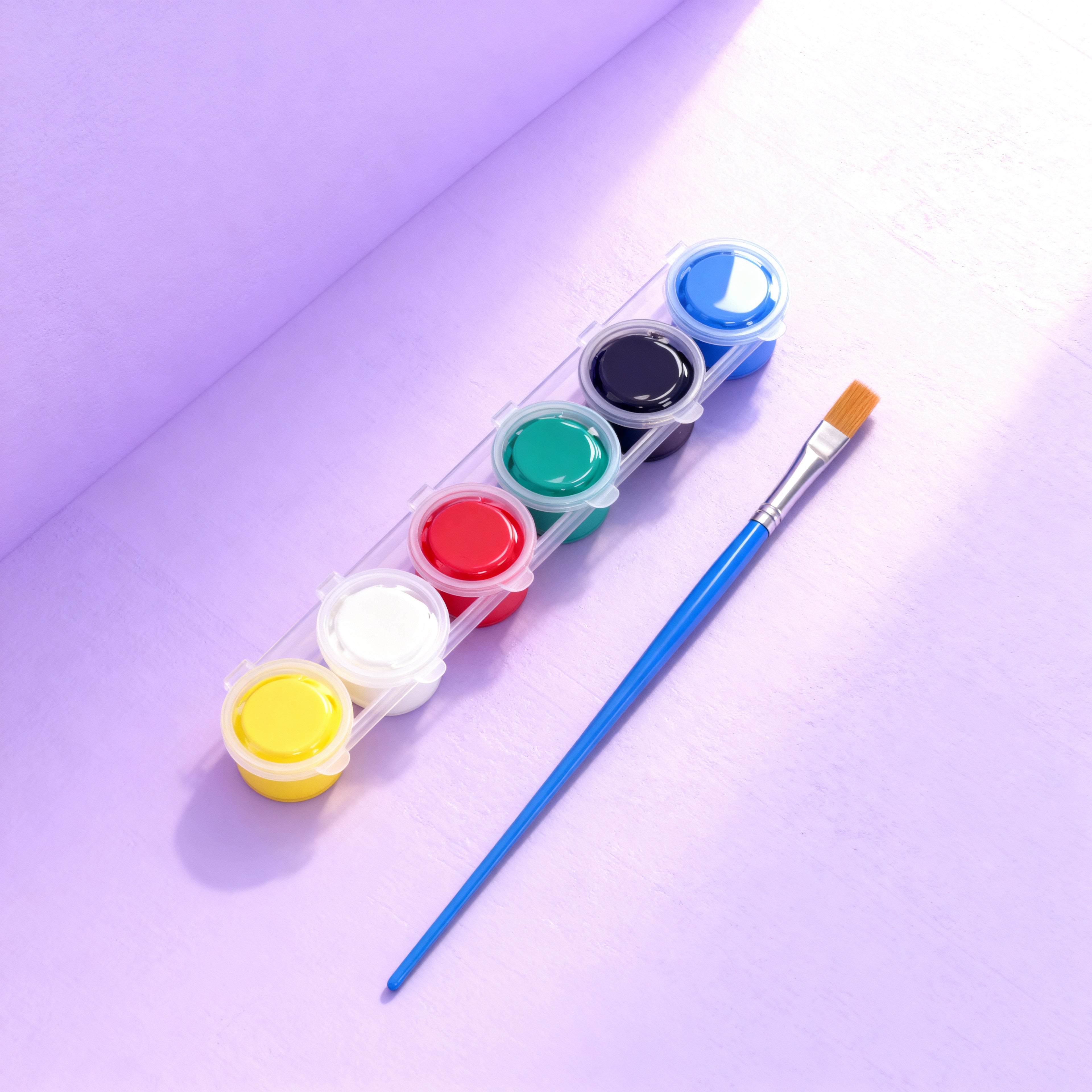 Akrilik Boya 6'lı 15cc ve Fırça Seti